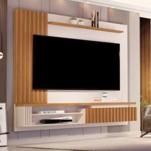 Painel Munique 1.80 Ripado Off White Nature