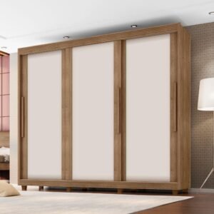 Guarda Roupa Milao Plus 2.73 Noce Bronze / Off Whi