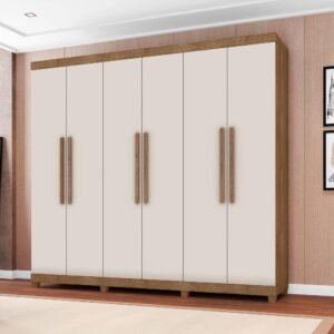 Guarda Roupa Amsterda 2.60 Noce Bronze / Off Whit