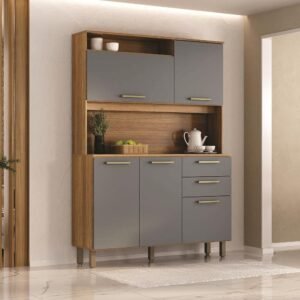 Armario Kit Luciane Compacta 1.30  Cinza