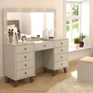 Penteadeira Camarim Eloa 1.37 Off White c Banqueta